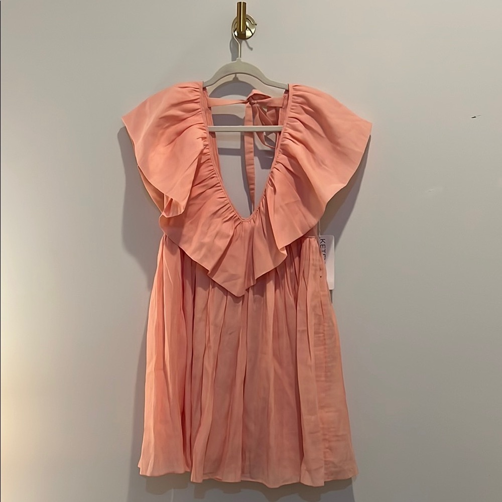 Elegant Peach Ruffle Top